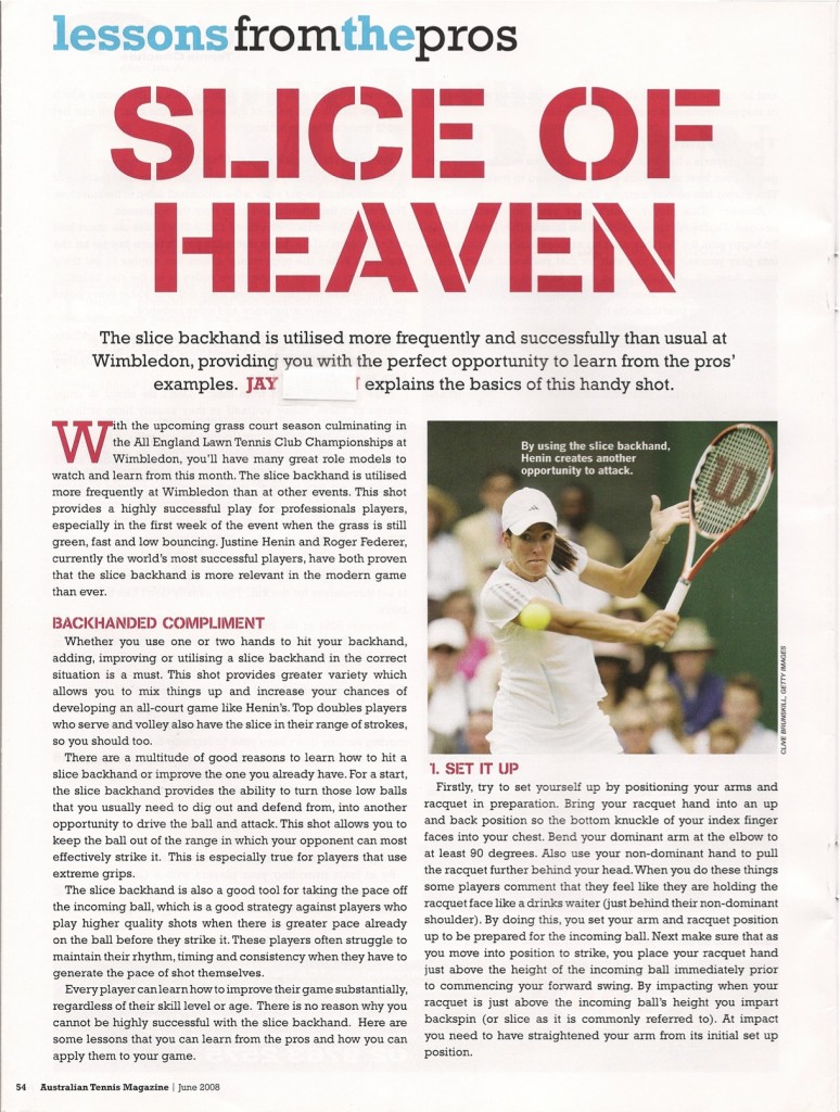 How To Play a Slice Backhand June 2008 (Page 1)
