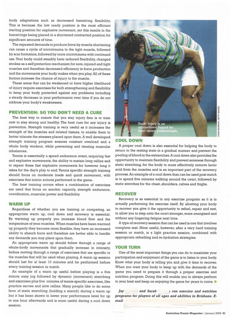 How To Train for Tennis (page2)