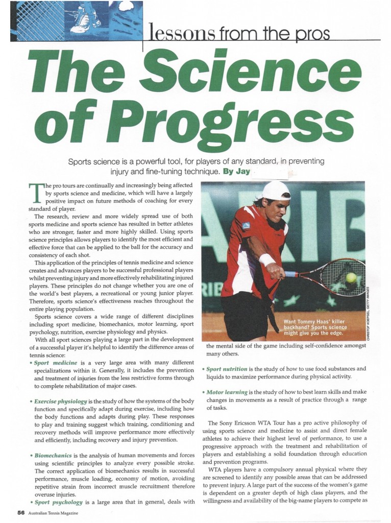 Science is the Key to YOUR Tennis (page 1)