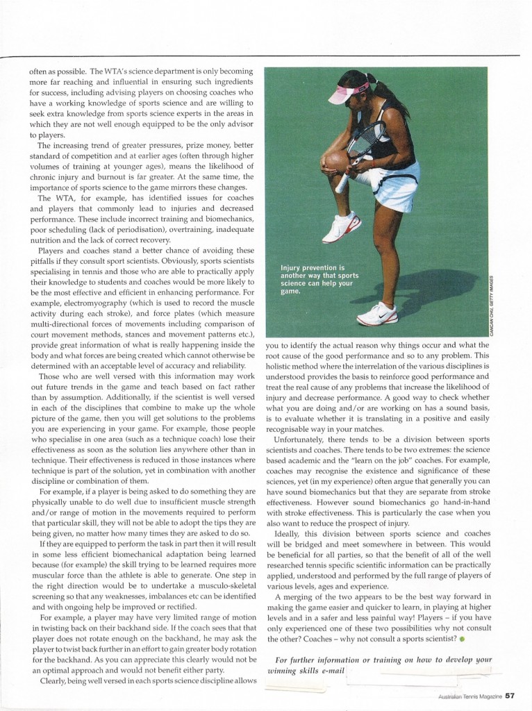 Science is the Key to YOUR Tennis (page 2)